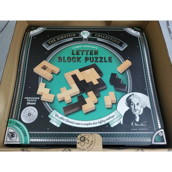 Einstein's Riddle Puzzle no2 no3 wood letter block & cubes by Proffesor Puzzle - Picture 5 of 6
